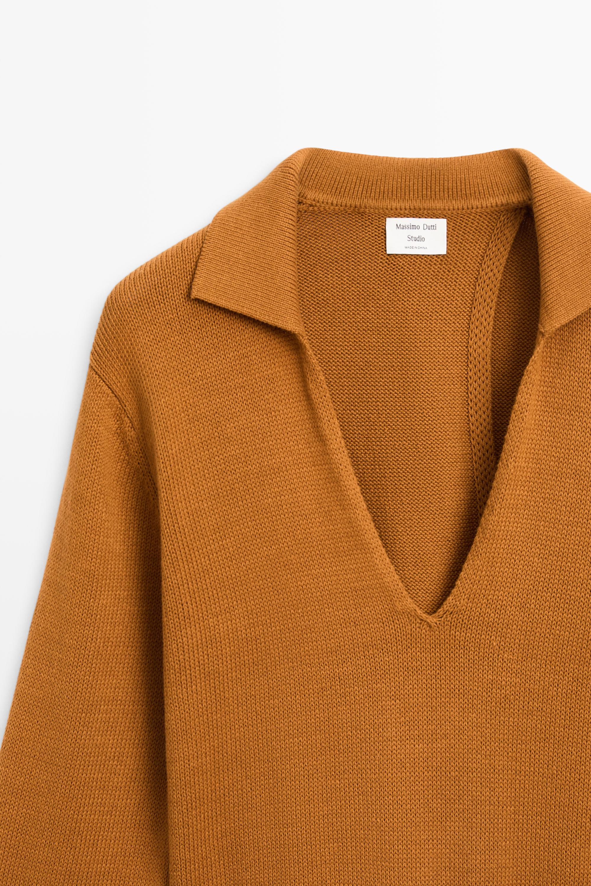 Pull en maille 100 % coton à col V - STUDIO